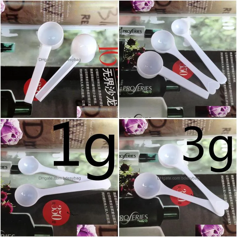 professional white plastic 1g 3g 5g scoops/spoons for food/milk/washing powder/medicine measuring w0144