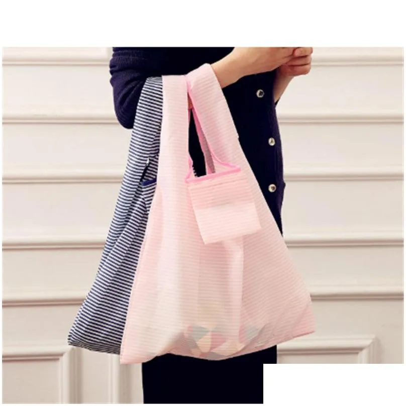 New Fashion Eco Foldable Grocery Shopping Bags Recycle Tote Waterproof Reusable Pouch Handbags Large-Capacity Storage Bags