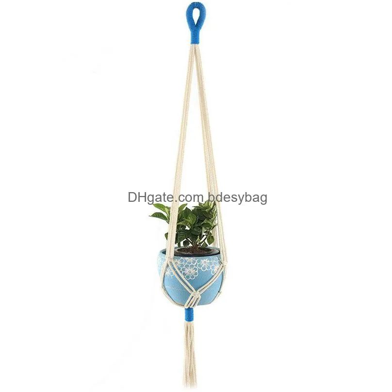 plant hangers indoor outdoor hanging planter basket jute rope flowerpot garden tools novelty home decor w0166