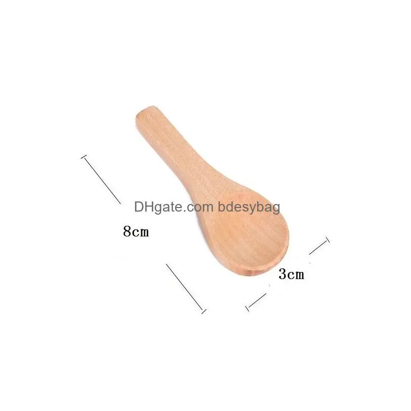 japanese small wooden spoon wholesale 8cm manual salt dessert spoon powder wood spoons milk powder scoop lx5208