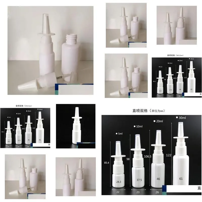 wholesale 2000 pcs 10ml packing bottle white empty plastic nasal spray bottle nasal atomizers empty spray bottle
