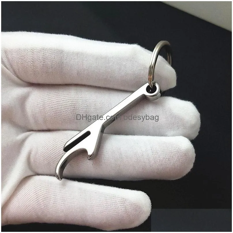 portable mini bottle opener stainless steel key ring carry easily bar tool kitchen gadgets wholesale lx5067