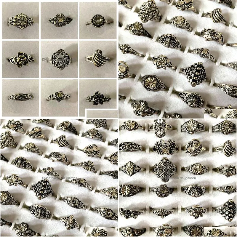 wholesale 30pcs retro fashion alloy rings herren damen verlobungring mariage anniversary party jewelry
