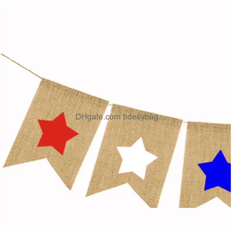 burgee flags independence days fivepointed star swallowtail banners american national day string flag bunting banner party decoration