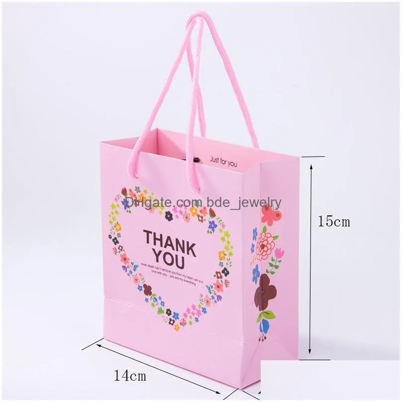 wholesale bulk jewelry gift bag for box thank you princess kraft paper jewelry pouches packaging display