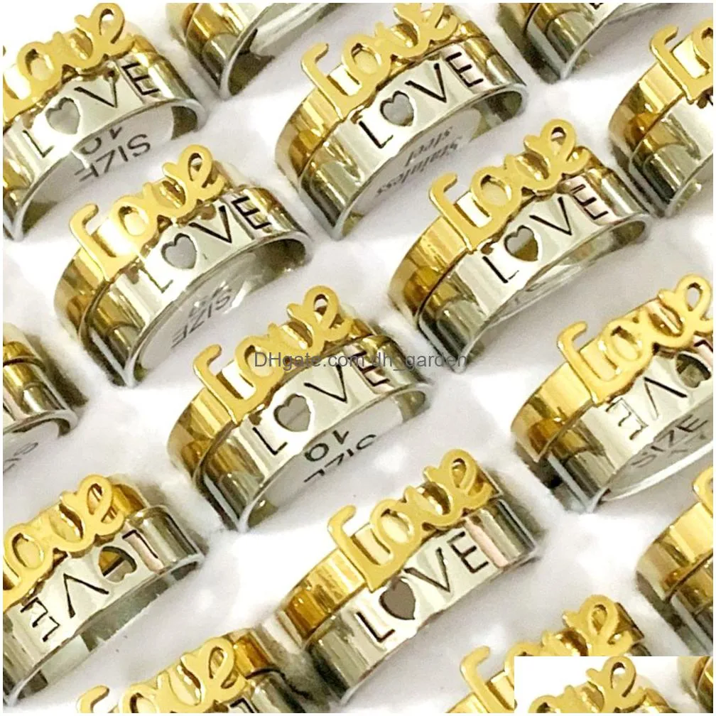 bulk lots 20set40pcs lover couple promise 316l rings men women luxury anniversary charm trend party gifts accessories jewelry size 1721