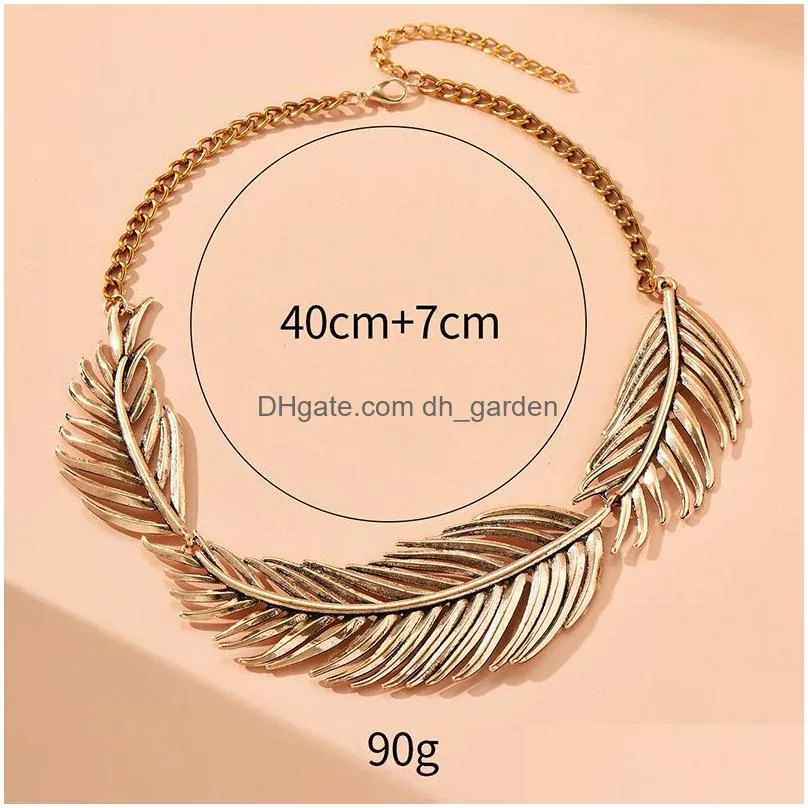 pendants europe and the united states punk style exaggerated metal leaf necklace exotic retro personality clavicle chain quickly sell explosive