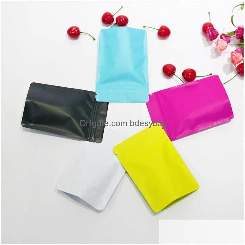 5 size multicolor matte stand up pure aluminum foil seal packaging bag self seal mylar packing pouch for tea food lx2030