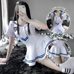 Bras Sets Erotic Lingerie Uniform Temptation Role-Playing Suit Sexy Japanese Students Sailor JK Cosplay Lolita Play