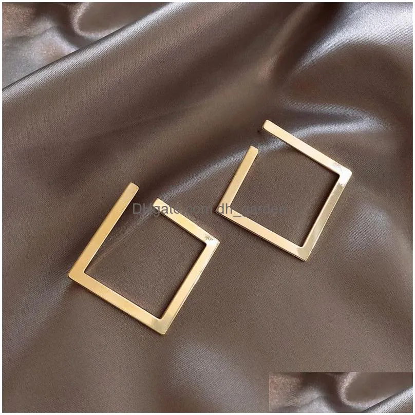 Stud Retro Minimalist Square Earrings Irregar Stud Earring New Exaggerated Cold Wind Fashion For Women Opening Accessories D Dhgarden Otqpv