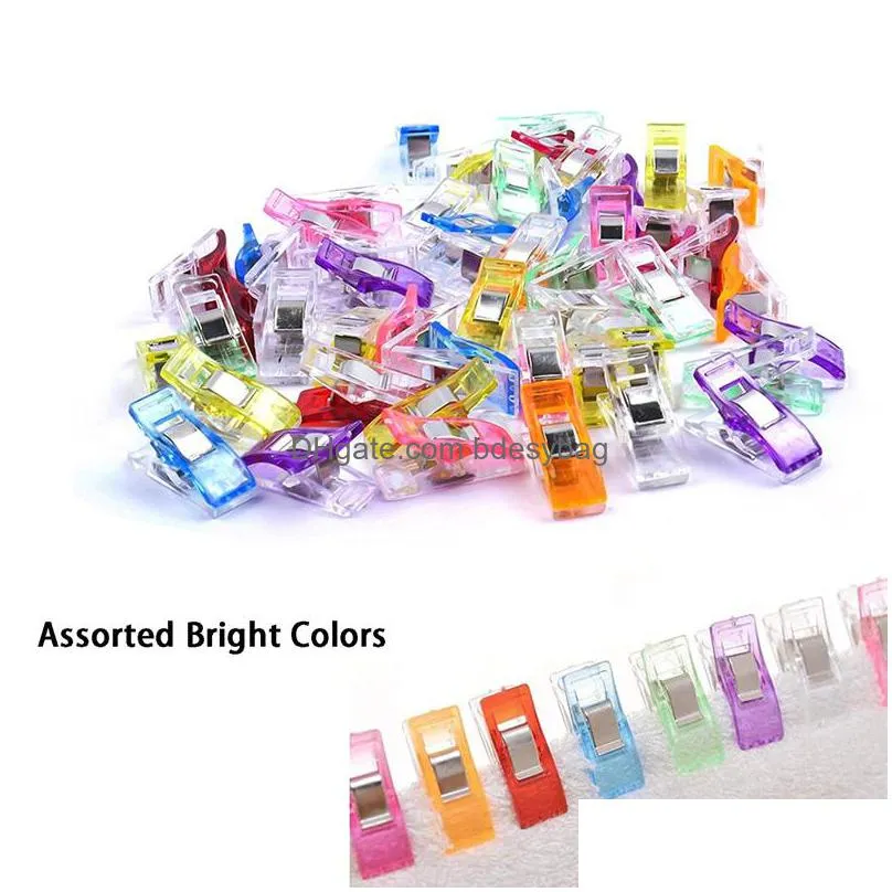 100/150pcs sewing clip plastic clips quilting crafting crocheting knitting safety clips assorted colors binding clips lx4242