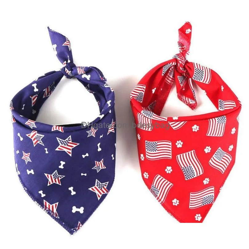 Other Dog Supplies Fashion Printing Dog Triangle Towel Cat Creative American Flag Bib Pet Decor Accessories Drop Delivery Home Garden Dhocp