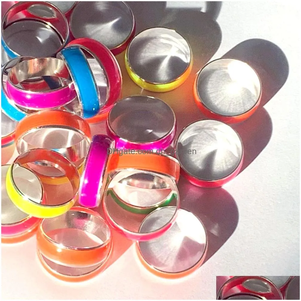 bulk lots 50pcs color cute luminous band rings mix women men party gift charm jewelry wholesale