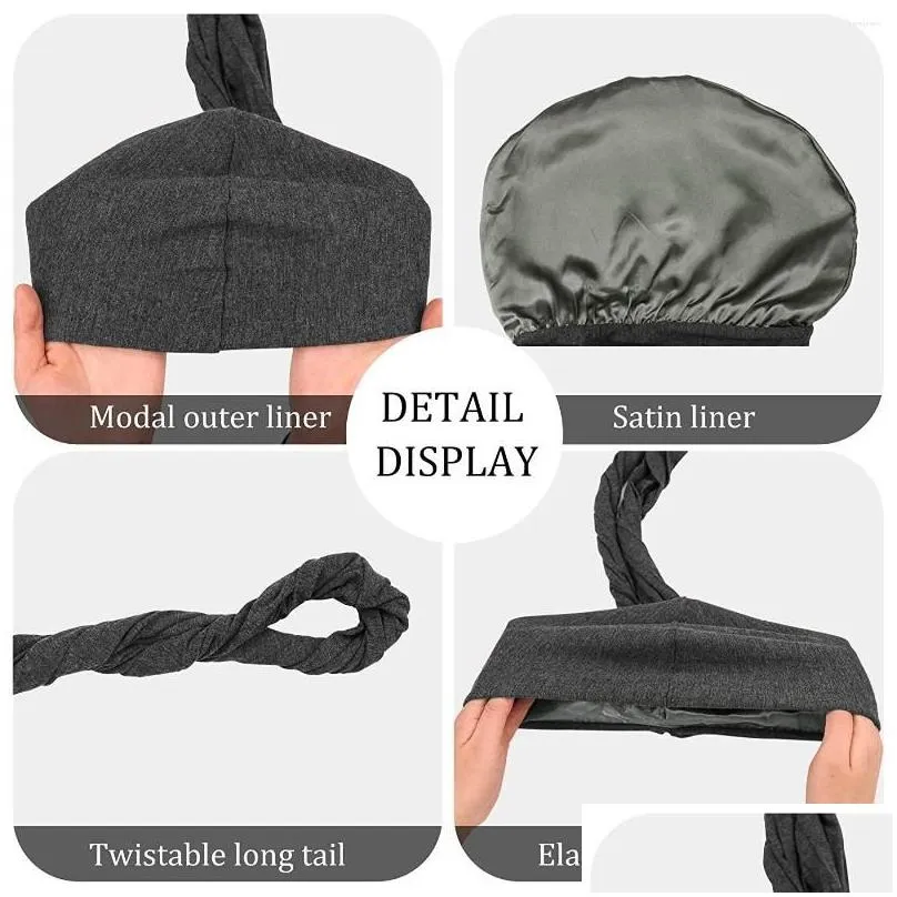berets halo turban durag vintage twist head wraps scarf for men elastic modal satin lined caps