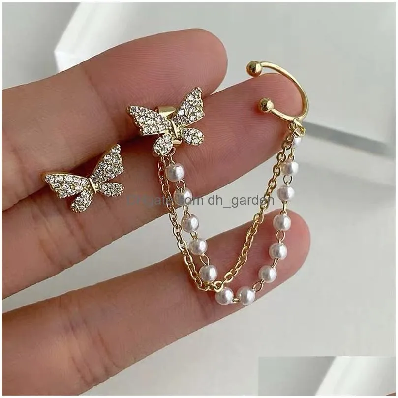 Dangle & Chandelier Fashion Simple Butterfly Stars Tassel Earrings For Girls Women Piercing Long Trend Crystal Ear Cuff Jewe Dhgarden Ot3Jn