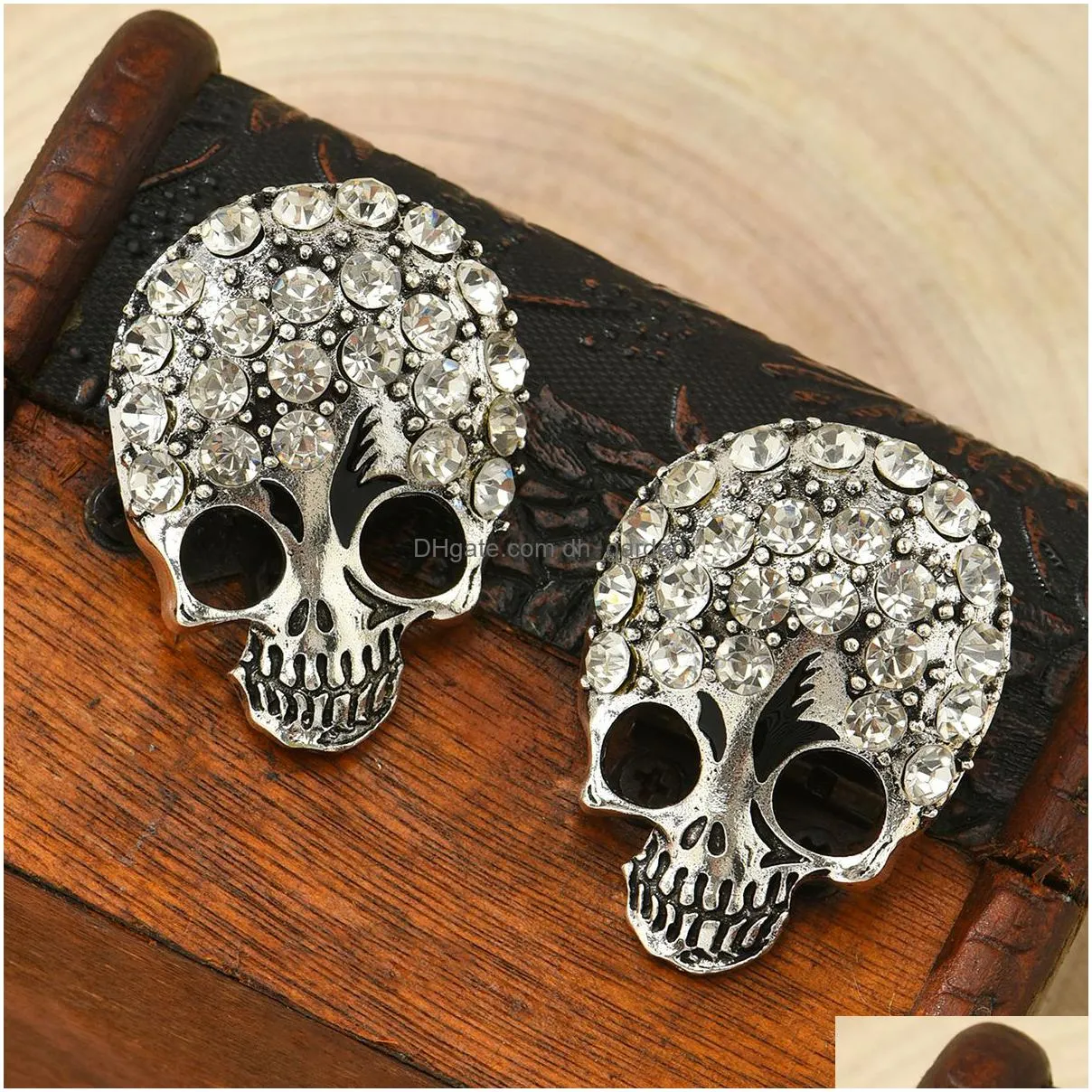 charm european and american crossborder retro skull full drill personality simple fashion female halloween earrings female