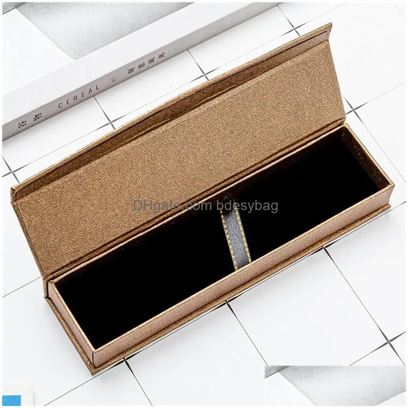 7 colors rectangular clamshell gift pen box fashion upscale business office storage box creative school supplies pencil cases lx4860