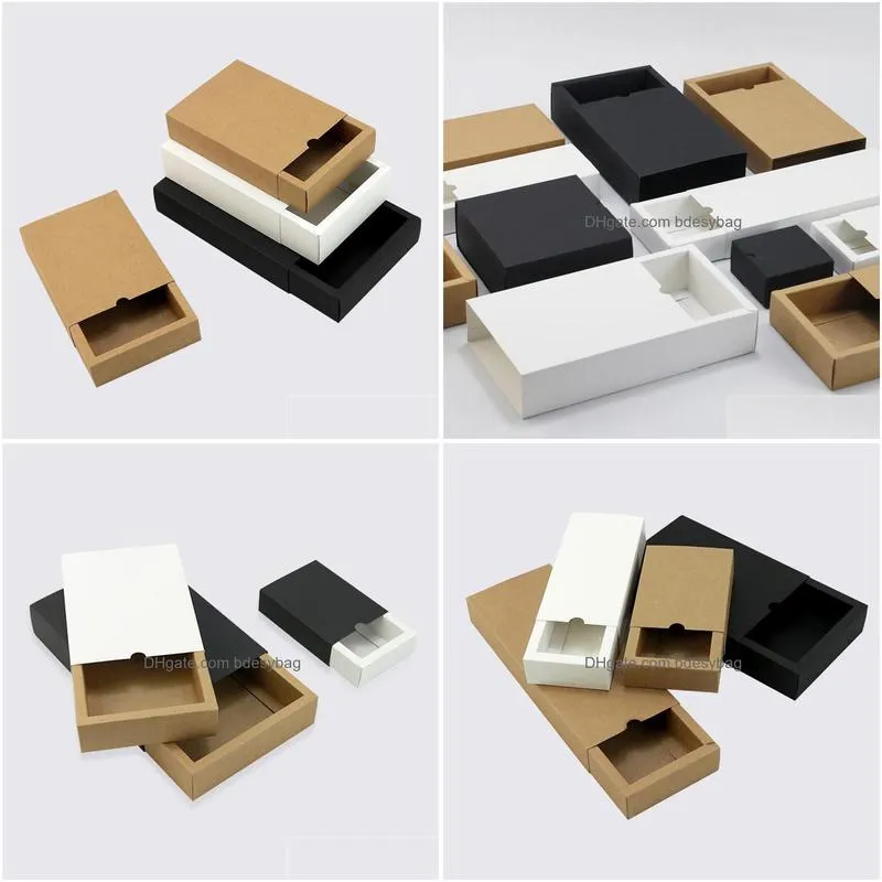 white/black/kraft paper drawer shape handmade soap packaging paper boxes different sizes gift packaging box wholesale lz1316