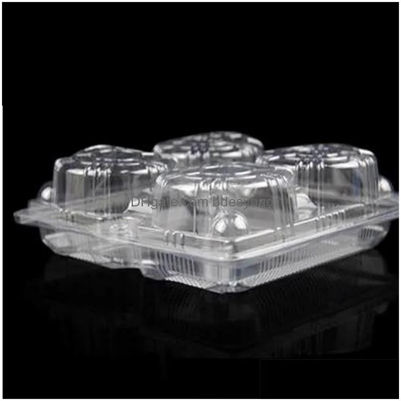 1500pcs/lot 18x17x5cm automatic buckle transparent baking plastic packaging boxes egg tart trays factory wholesale lz1929
