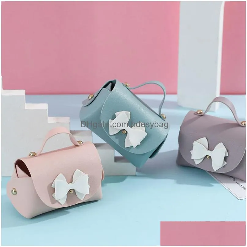 colorful leather portable bag bowknot candy bag gift box coin purse jewelry packaging christmas pouch gift bag home decor lx4368