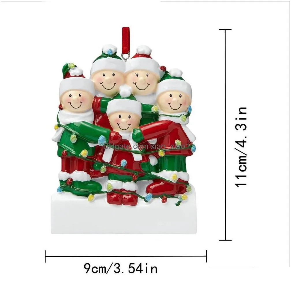 Christmas Decorations Personalized Resin Ornaments Pendant Family Drop Delivery Home Garden Festive Party Supplies Dhavi