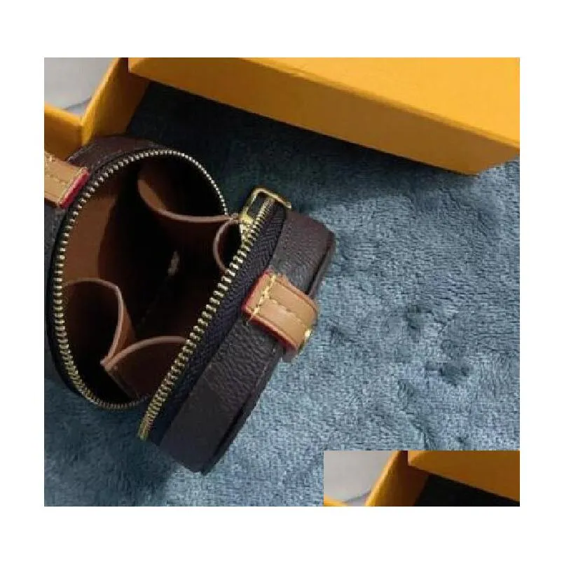 designer letter printing keychain wallet keyring fashion purse pendant car chain charm brown flower mini coin holder keychains bag trinket gifts