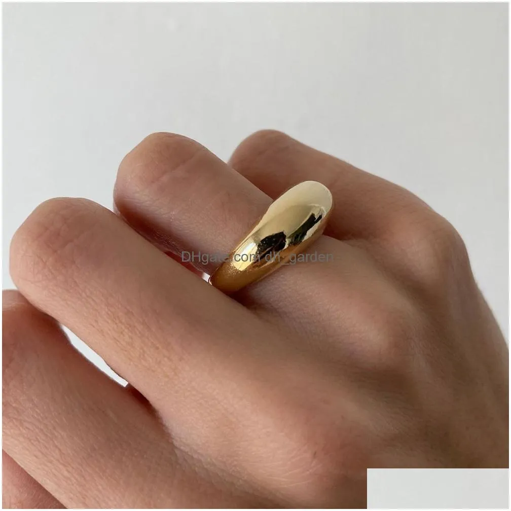Band Rings Fashion Simple Stainless Steel Rings For Women Arc Jewellery Geometric Drop Delivery Jewelry Ring Dhgarden Ot9Hw