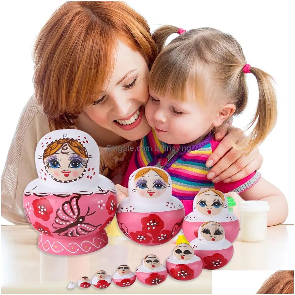 10layer matryoshka nesting doll wooden russian classicmini 10layer butterfly girl dolls pure handicrafts home decoration327w6741226