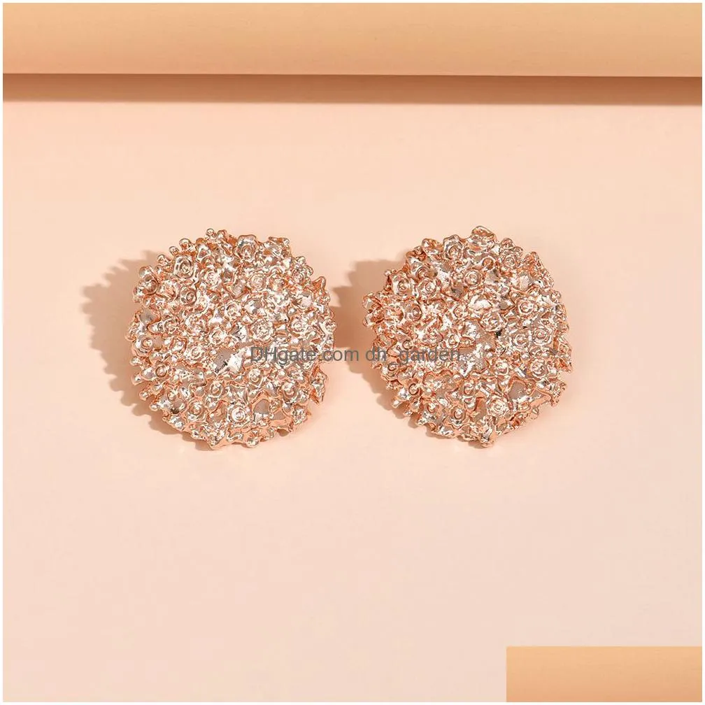 charm european and american fashionable earrings geometric metal round earrings set decorations wholesale