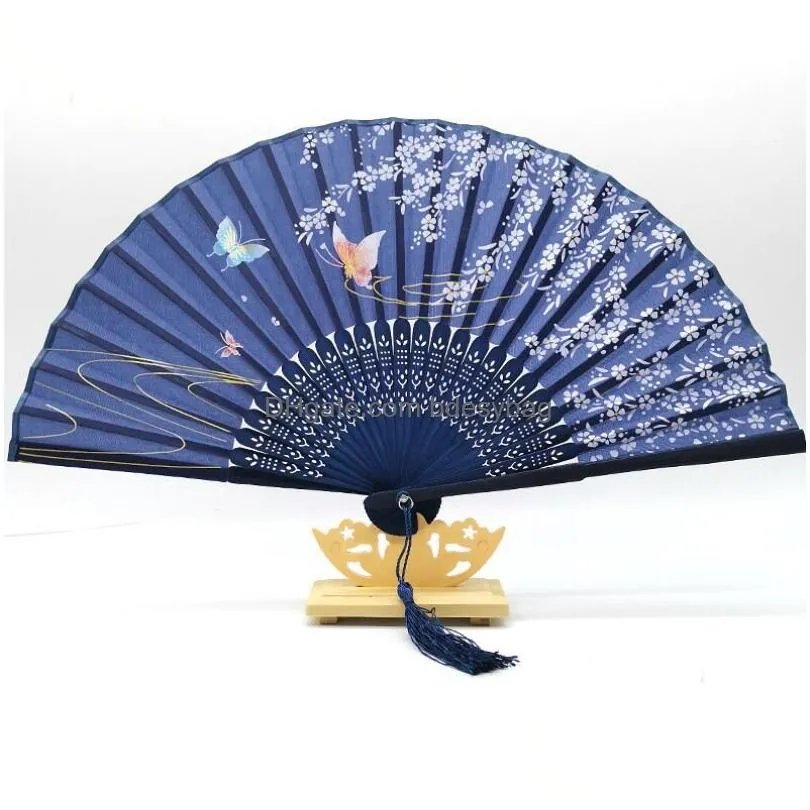 Party Favor Silk Folding Fan Party Favor Chinese Japanese Pattern Art Craft Gift Home Decoration Ornaments Dance Hand Fans Drop Delive Dh5O8