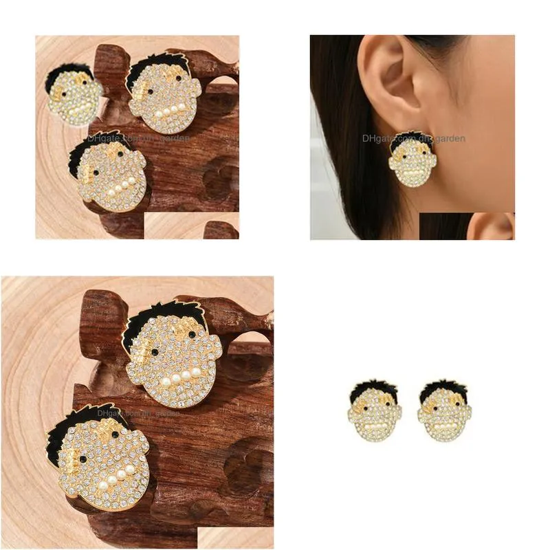 charm europe and the united states crossborder hot selling creative cartoon  funny brick halloween ghost festival pearl earrings