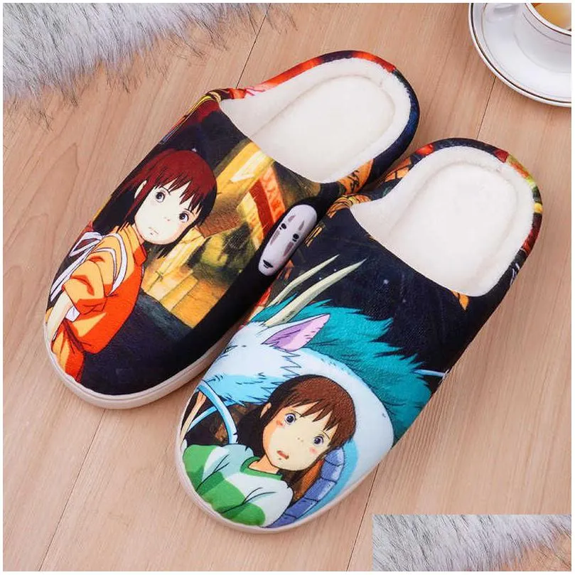slippers winter slippers for men women kids anime demon slayer tanjirou nezuko itachi sasuke cosplay shoes home cute indoor warm boots