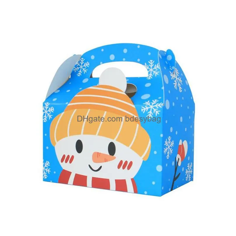 christmas paper gift boxes wedding birthday party favor goodie candy buffet cake box gift bag with handle new year lx4963