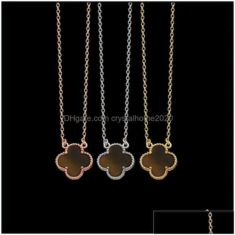 pendant necklaces classic clover necklace fashion designer womens high quality 18k gold korean jewelry gift drop delivery pendant