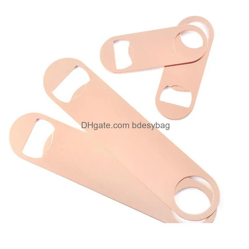 rose gold multifunction bottle opener large stainless steel flat bottle opener tool bar beer wine openers lx02170