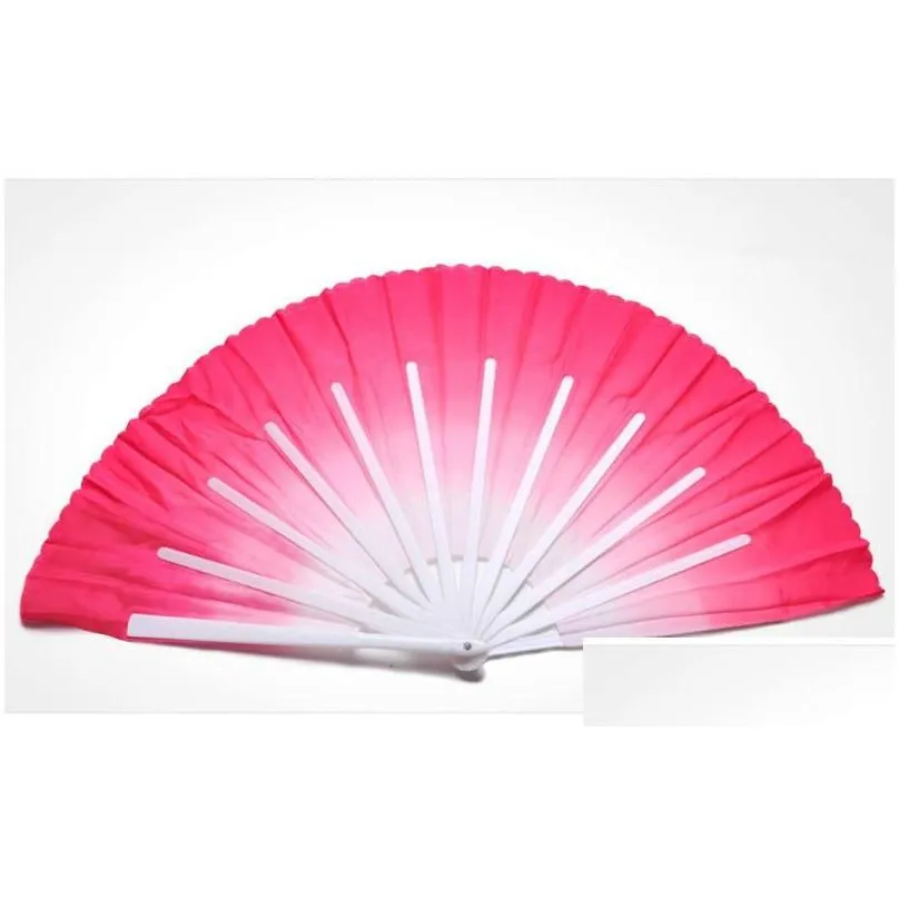 dance fans fashion gradient color chinese real silk dance veil fan kungfu belly dancing fans for wedding party gift favor 15pcs