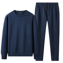 Men`s Tracksuits Autumn Cotton Long Sleeve Trousers Suit Mens Casual Sportswear Loose Large Pullover Pants Set Plus Size Two-piece Male 5xl