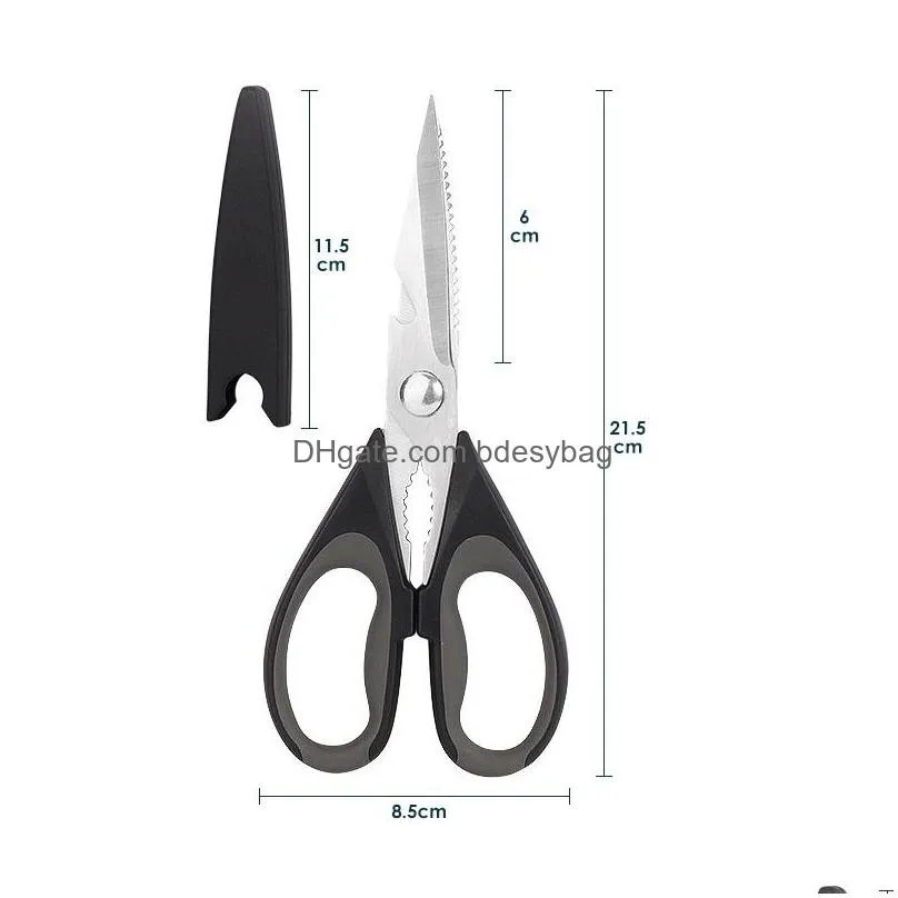 multifunctional kitchen scissors stainless steel cutting knife for fish chicken chef device gadget tools opener bottle lx4787