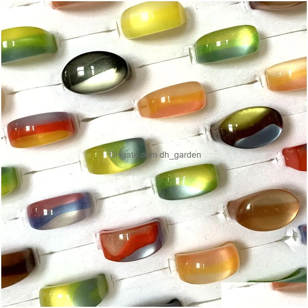 bulk lots 50pcs retro cute colorful resin rings mix set acrylic fashion charm ladies girls jewelry party gifts wholesale