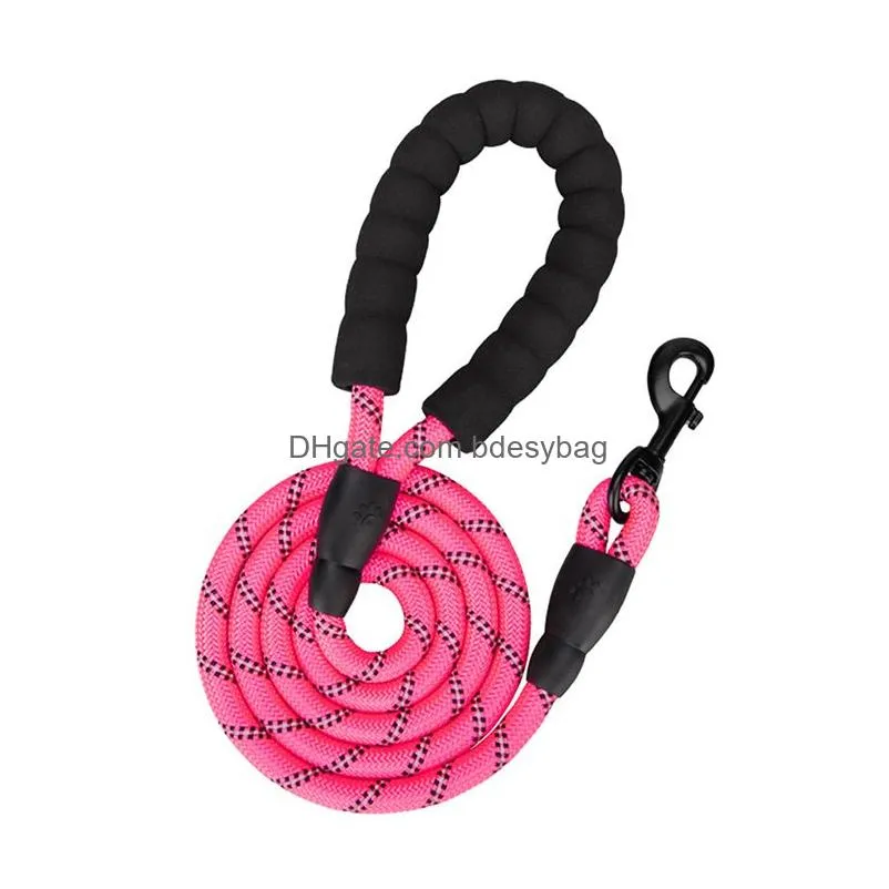 Dog Collars & Leashes Nylon Training Dog Leashes Webbing Recall Long Lead Line Pet Traction Rope Great For Teaching Cam Drop Delivery Dhku2