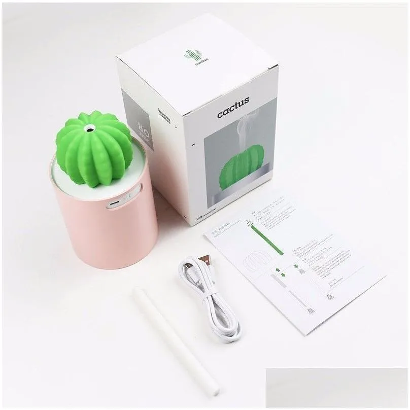 Prickly Pear USB Desktop Humidifier Office Bedroom Home Quiet Small Negative Ion Portable Humidifier Air Purifier Y200113