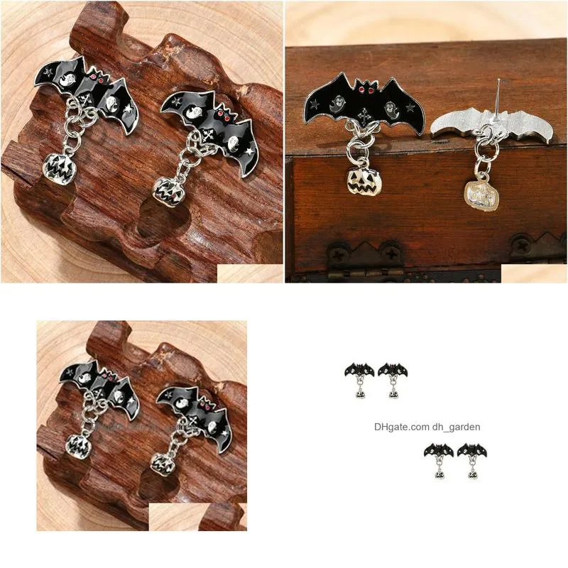 charm europe and the united states crossborder new halloween drop oil bat earrings pumpkin ear needles personality simple hot selling