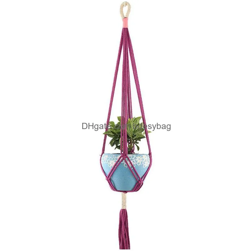 plant hangers indoor outdoor hanging planter basket jute rope flowerpot garden tools novelty home decor w0166