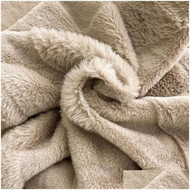Bedding Sets Faux Fur Bed Linen Fluffy Cover Full Set Microfiber Winter Quilt Duvet Double Home Sheets Blanket