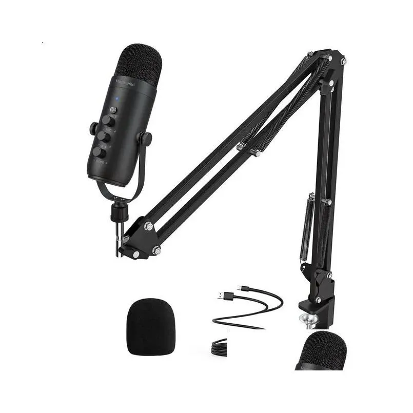 Microphones Microphones Professional Usb Streaming Podcast Pc Microphone Studio Cardioid Condenser Mic Kit With Boom Arm For Recording Otplu