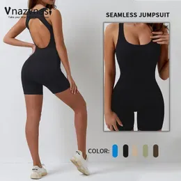 Active Sets Vnazvnasi Yoga Jumpsuit Ribbed Suit For Fitness Sports Set Bodysuit Women Gym Push Up Tights Workout Clothes Sportswear Outfit