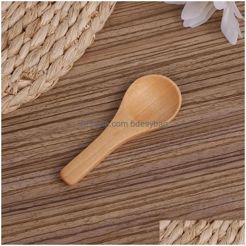 japanese small wooden spoon wholesale 8cm manual salt dessert spoon powder wood spoons milk powder scoop lx5208