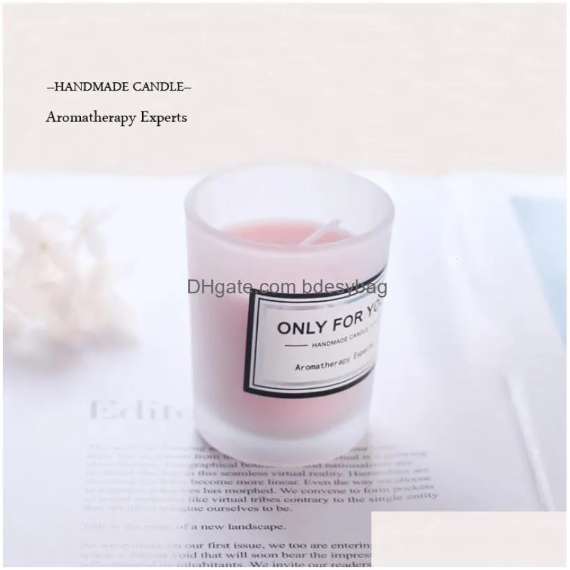 Scented Candle Home Birthday Candle Cute Jar Glass Scent Round Wedding Nordic Modern Mini Romantic Decorations Drop Delivery Home Gard Dhlze