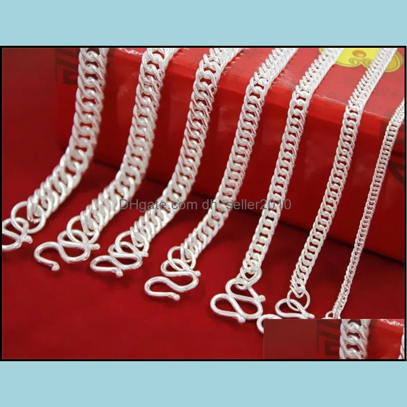 925 sterling silver chains whip sideways fashion silverjewelry necklace chain men jewelery boyfriend gift valentines day gifts 1231