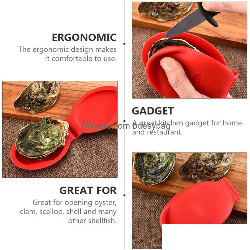 oyster shucking clamp silicone oyster holder easy oyster opener cooking mitts pinch grips for shell hand guard opening tool lx4806